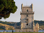 Torre de Belém (Belém Tower), built in 1521 in the Portuguese late Gothic style, the Manueline. This elegant masterpiece has become a symbol of Lisbon and a memorial to the Portuguese power during the Golden Age of the Discoveries (C) by [1]